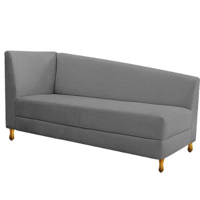 Recamier Valéria 185cm Lado Direito Corano Cinza Doce Sonho