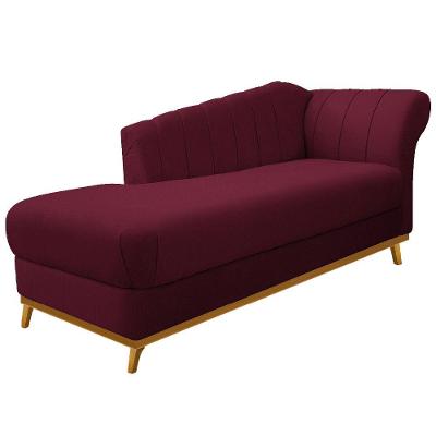 Recamier Vanessa 140cm Lado Esquerdo Suede Bordô Doce Sonho