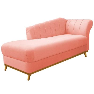 Recamier Vanessa 140cm Lado Esquerdo Suede Coral Adj Decor