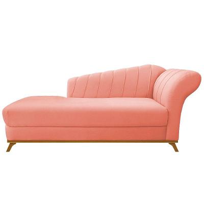 Recamier Vanessa 185cm Lado Esquerdo Suede Coral