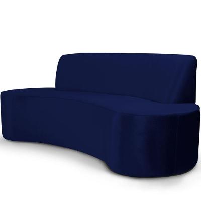 Sofá 3 Lugares 180cm Bélgica Veludo Azul Marinho