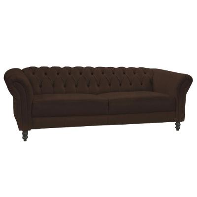 Sofá 3 Lugares Bérgamo 220cm Couro Conhaque Gran Belo