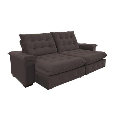 Sofá Coliseu 2.30m Retrátil E Reclinável Super Pillow - Marrom