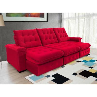 Sofá Coliseu 2.90m Retrátil E Reclinável Super Pillow - Vermelho