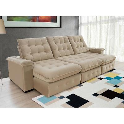 Sofá Coliseu 2.90m Retrátil E Reclinável Super Pillow - Bege