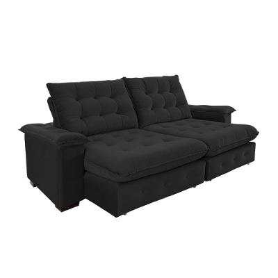 Sofá Coliseu 2.00m Retrátil E Reclinável Super Pillow - Preto