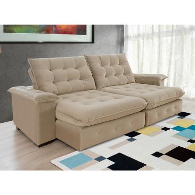 Sofá Coliseu 2.60m Retrátil E Reclinável Super Pillow - Bege