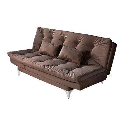 Sofá Cama 3 Lugares Versátil Veludo Marrom