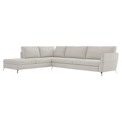 Sofá de Canto Esquerdo 262Cm Olívia Suede Bege Gran Belo