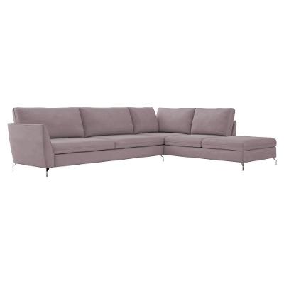 Sofá de Canto Direito 262Cm Olívia Suede Rosê Gran Belo
