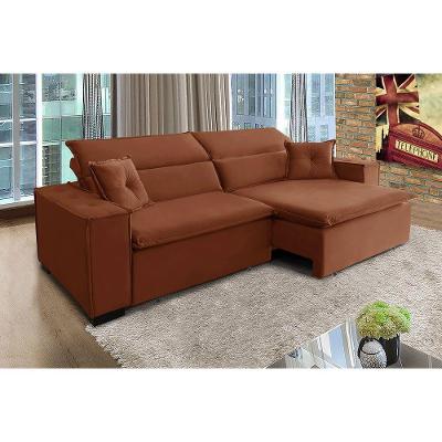 Sofá Londres 2.10m Retrátil E Reclinável Pillow Top - Terra