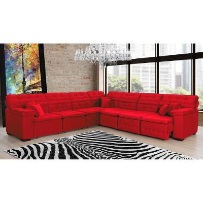Sofá de Canto Magno 3,32x3,32m Vermelho