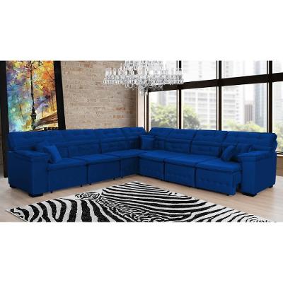 Sofá de Canto Magno 3,32x3,32m Azul