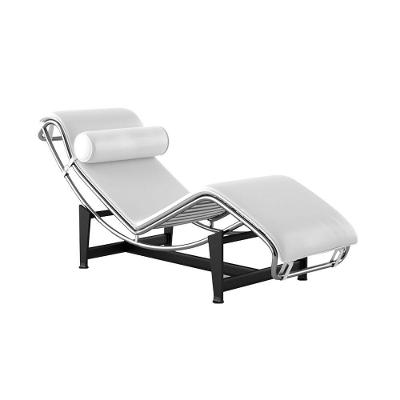 Chaise Lc-4 Cromada Em Sintético Branco Cor Branco