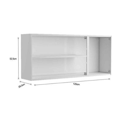 Armário Aéreo p/ Cozinha  Evidence 7008 3 Portas 120cm Branco - Bertolini
