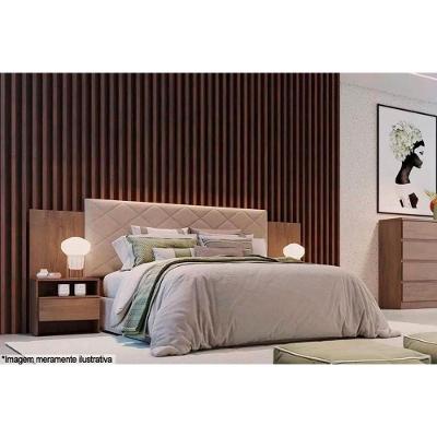 Cabeceira Cama Box Madeirado Casal Everest Plus c/ 2 Gavetas Cumaru/Fendi - Novo Horizonte