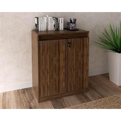 Balcão de Escritório ME4149 c/ 2 Portas c/ Chave Nogal - Tecno Mobili