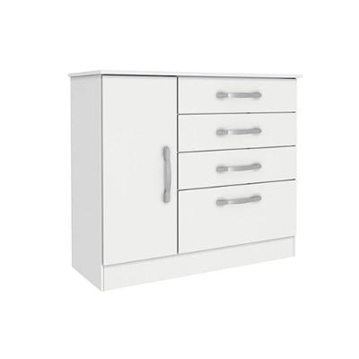 Cômoda Casal Chicago c/ 1 Porta e 4 Gavetas Branco/Neve - Tcil Móveis