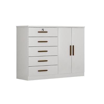 Cômoda Casal Space c/ 2 Portas e 5 Gavetas Branco - Novo Horizonte