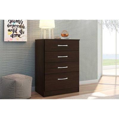 Cômoda de Quarto Astral c/ 4 Gavetas Ébano Touch - Demóbile