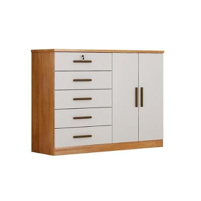 Cômoda Casal Space c/ 2 Portas e 5 Gavetas Freijó/FendiOff - Novo Horizonte