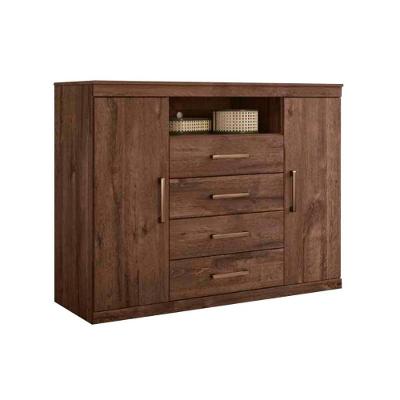 Cômoda de Quarto Master c/ 2 Portas 1 Nicho e 4 Gavetas Ébano - Santos Andirá