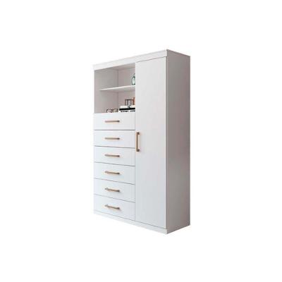 Cômoda De Quarto Marabá 1.6 C/ 1 Porta 2 Nichos E 6 Gavetas Branco - Santos Andirá