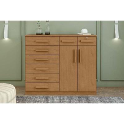 Cômoda de Quarto Toronto New c/ 2 Portas e 8 Gavetas Rovere/Amêndoa - Lopas