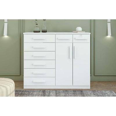 Cômoda de Quarto Toronto New c/ 2 Portas e 8 Gavetas Branco - Lopas