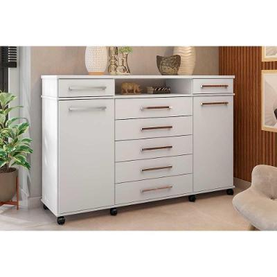 Cômoda Solteiro London c/ 2 Portas e 7 Gavetas Branco - Demóbile