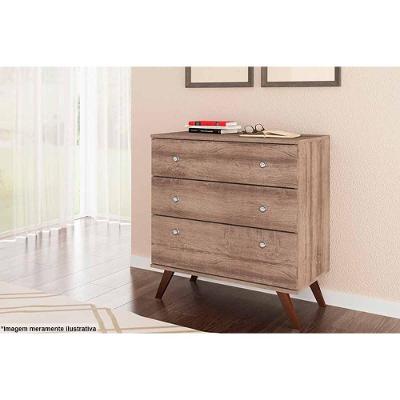 Cômoda Solteiro RT 3018 c/ 3 Gavetas Rustico - Movelbento