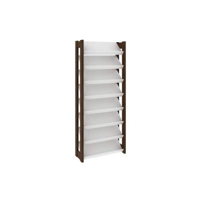 Armário Sapateira Quarto AZ1006 Branco/Nogal - Tecno Mobili