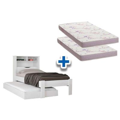Colchão Solteiro Physical Ortobom (2un) + Bicama Invicta Branco