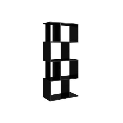 Estante Livreiro Casal ESM218 c/ 4 Nichos Preto - Movelbento