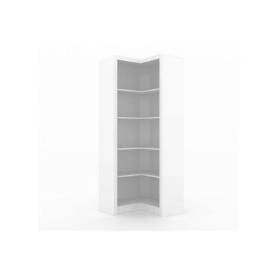 Estante Livreiro de Escritório ME4132 Canto c/ 4 Prateleiras Branco - Tecno Mobili