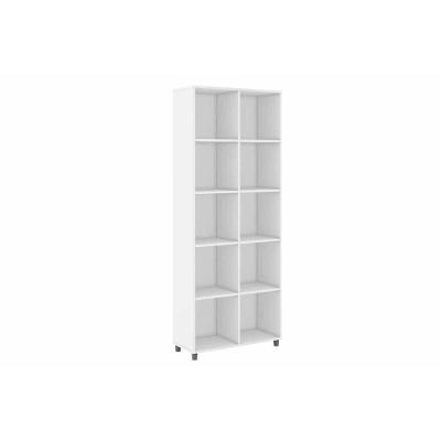 Estante Livreiro Solteiro ESM225 c/ 10 Nichos Branco - Movelbento