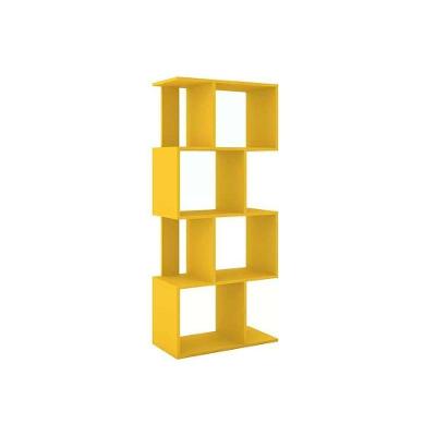 Estante Livreiro Solteiro Esm218 C/ 4 Nichos Amarelo - Movelbento