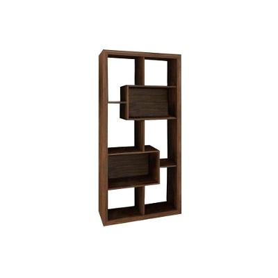 Estante Livreiro Solteiro E1712 c/ 2 Nichos Nogal - Tecno Mobili