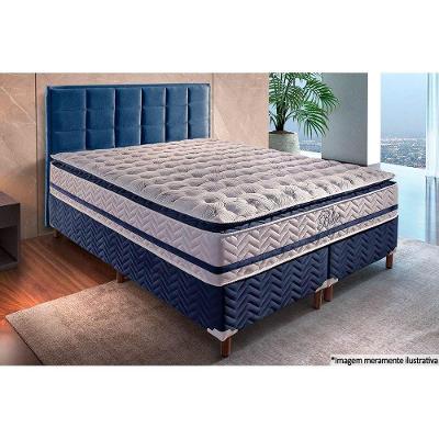 Colchão Casal Molas Ensacadas Visco Gel   MasterPocket Blue Pillow Top (138x188x32) - Paropas