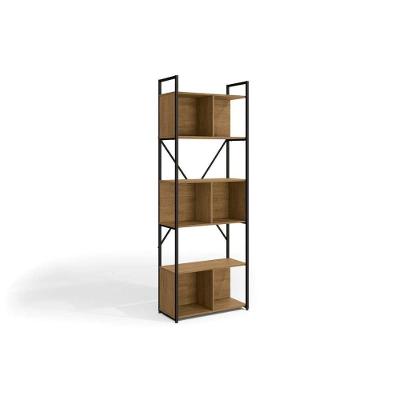 Estante Livreiro Casal Industrial Alta Li014 C/ 6 Nichos Freijo/preto - Kappesberg