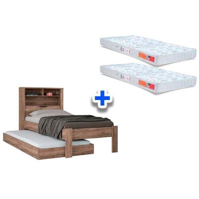 Colchão Solteiro Pérola Polar (2Un) + Bicama Invicta Atacama