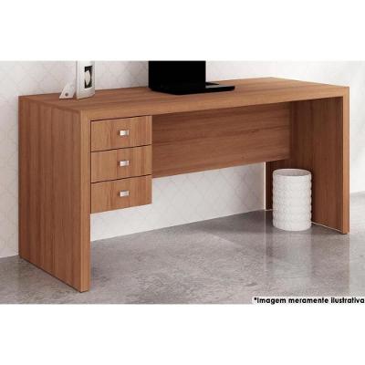 Mesa de Computador ME4113 c/ 3 Gavetas Amêndoa - Tecno Mobili