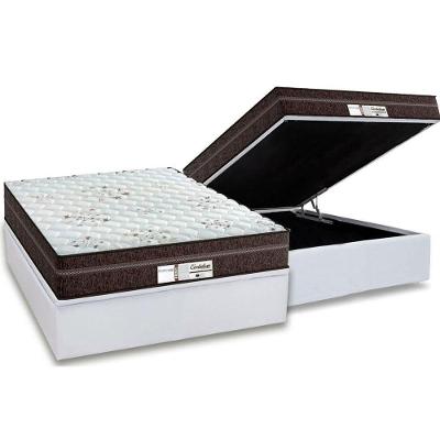Cama Box Baú Casal: Colchão Molas MasterPocket Ensacadas Probel   ProDormir Evolution + Base CRC Courano White(138x188)