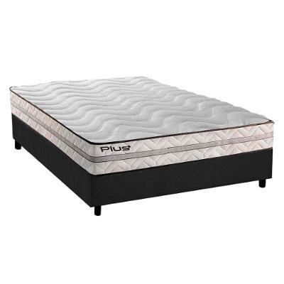 Cama Box Casal: Colchão Espuma D33 Paropas Pasquale Plus + Base CRC Suede Gray(138x188)