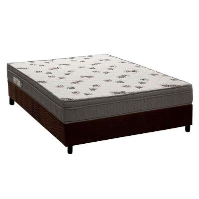 Cama Box Casal: Colchão Espuma D45 Ortobom Light Ortopilow + Base CRC Suede Brown(138x188)