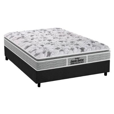 Cama Box Casal: Colchão Espuma Probel D45/EP Guarda Costas Próextreme Plus + Base CRC Suede Gray(138x188)