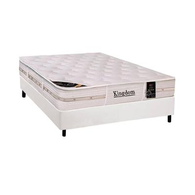 Cama Box Casal: Colchão Molas Pocket Ensacadas Castor  Kingdom Aloe Vera + Base CRC Courano White(138x188)