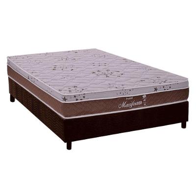 Cama Box Casal: Colchão Molas Probel MasterPocket Ensacadas Maxifoam + Base CRC Suede Marrom(138x188)