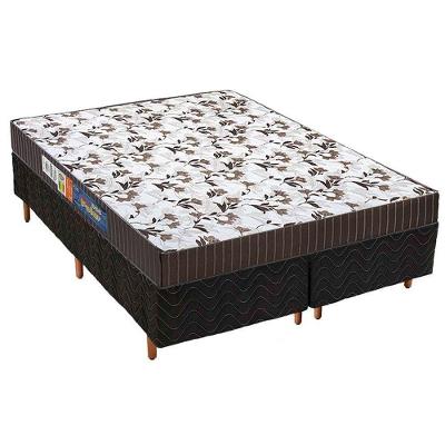Cama Box Queen: Colchão Espuma D33 Polar Pérola + Base Crc Fantasy Black(158X198)