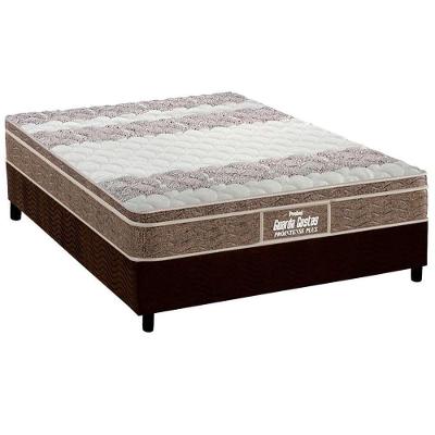 Cama Box Casal: Colchão Ortopédico Probel D33/EP Guarda Costas Próintense Plus + Base CRC Suede Brown(138x188)